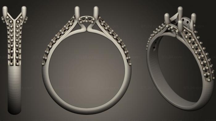 Ювелирные перстни и кольца (Кольцо для пасьянса 022, JVLRP_0843) 3D модель для ЧПУ станка